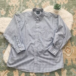 Eagle Blue Striped Button Down Dress Shirt- Size 18